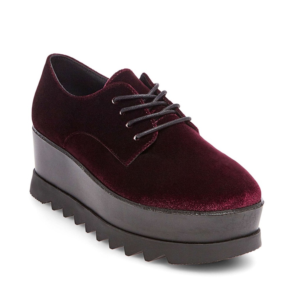 Steve Madden Velvet Burgundy Keagan Platforms